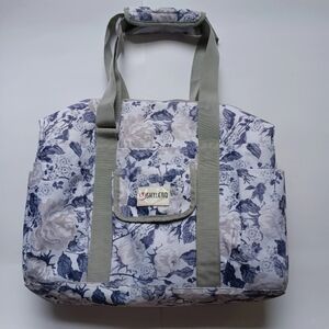 Shylero Nurse Bag Utility Tote Beach Travel Floral Waterproof Blue Gray